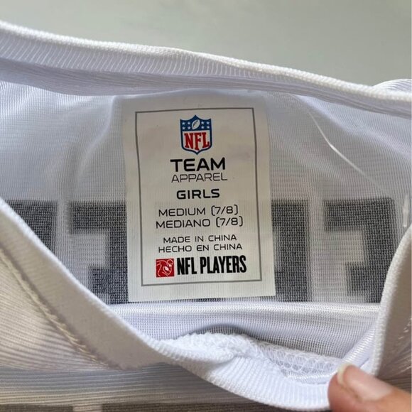 Chicago Bears NFL Team Apparel Jersey Size Kids Girls M 7/8 NWOT White - Picture 6 of 8